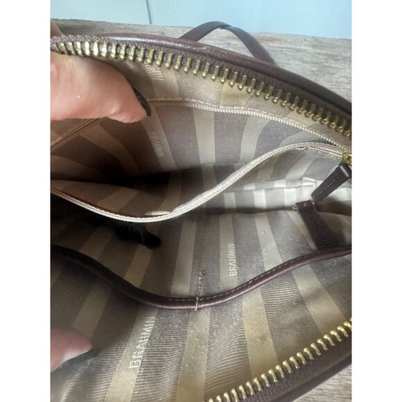 Brahmin Mini Duxbury Brown Balsa Wood grain bag - Picture 5 of 7